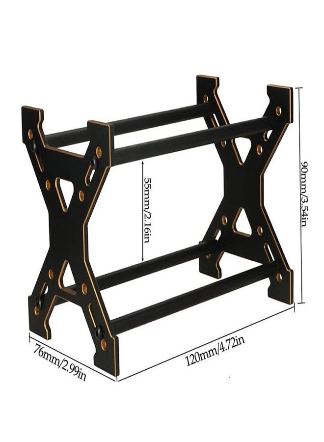 KingVal Metal Wheel Rim Tire Storage Rack RC Tool Kit Compatible with AXIAL SCX24 TRAXXAS TRX4M FCX24 1/24 1/18 1'' 1.1'' RC Crawler Car Tire Wheel (Black-Gold) - Image 2